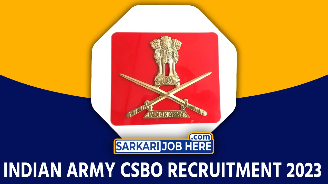 Indian Army CSBO Group C Recruitment 2023 Notification 