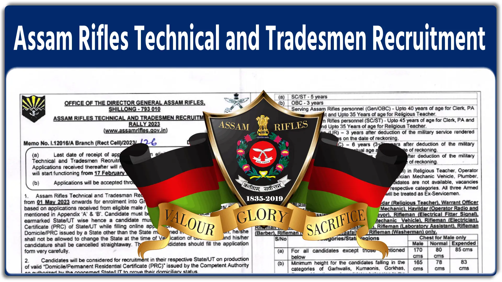 Assam Rifles Technical and Tradesmen Recruitment