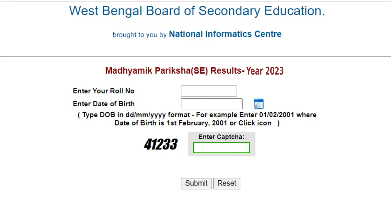 West Bengal Board Of Secondary Education Result 2023